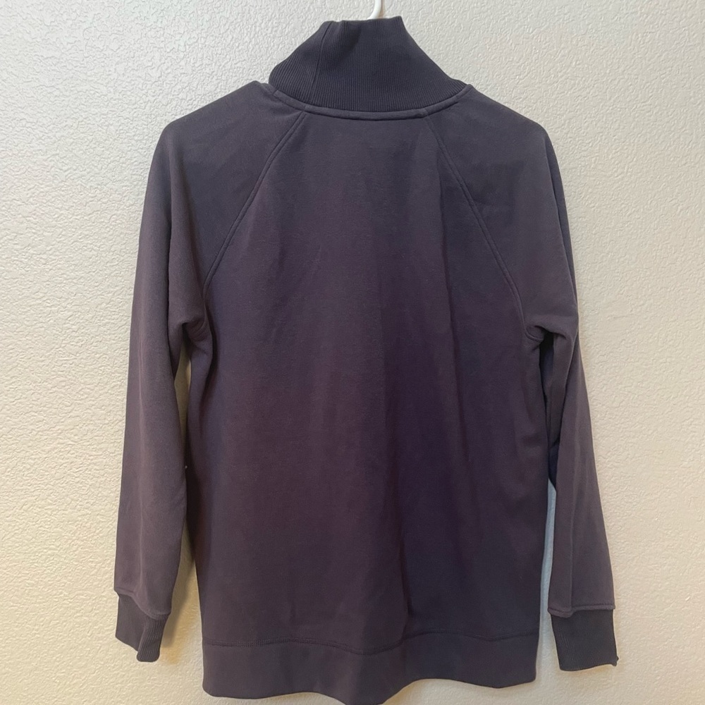 ATHLETA Cozy Karma Purple Side Zip Funnel Neck Mock Neck Sweatshirt Sz Small S - Picture 11 of 13
